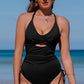 SaltyBea Full Size Cutout V-Neck Spaghetti Strap One-Piece Swimwear