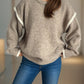 Contrast Trim Round Neck Dropped Shoulder Sweater