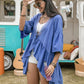 Lace Detail Tied Dropped Shoulder Cover Up