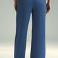 Drawstring Elastic Waist Straight Leg Pants