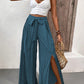 Tied Slit Wide Leg Pants