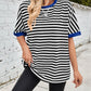 Lovelet Striped Round Neck Half Sleeve T-Shirt