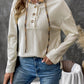 Perfee Drawstring Long Sleeve Hooded T-Shirt