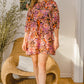 ODDI Full Size Floral Tied Neck Mini Dress