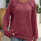 Full Size Decor Button Long Sleeve Ribbed T-Shirt