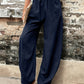 Elastic Waist Pants with Pockets