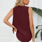 Contrast Trim Plunge Sleeveless Blouse