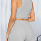 Full Size Round Neck Top and Drawstring Shorts Set