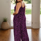 Full Size Leopard Scoop Neck Wide Leg Jumpsuit
