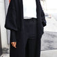 Perfee Open Front Dropped Shoulder Cardigan