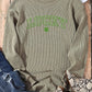 LUCKY Round Neck Dropped Shoulder Sweatshirt