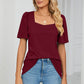 Square Neck Puff Sleeve T-Shirt