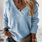 V-Neck Long Sleeve Knit Top