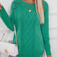 Decorative Button Round Neck Raglan Sleeve Sweater