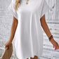 Full Size Round Neck Short Sleeve Mini Dress