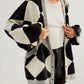 Color Block Button Down Long Sleeve Cardigan