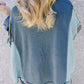Patchwork Color Block Round Neck Long Sleeve Top