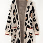 Leopard Open Front Long Sleeve Cardigan