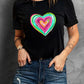 Full Size Heart Round Neck Short Sleeve T-Shirt