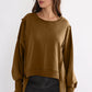 Exposed Seam High-Low Long Sleeve Sweatshirt