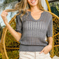 BiBi Eyelet Puff Sleeve Knit Top - Brand BiBi