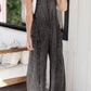 Frayed Exposed Seam Wide Leg Denim Overalls
