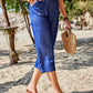 Pocketed Elastic Waist Capris