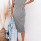 Pocketed Round Neck Cap Sleeve Dress