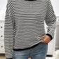 Striped Round Neck Dropped Shoulder Sweater