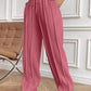 Drawstring Elastic Waist Pants with Pockets