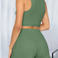 Full Size Round Neck Top and Drawstring Shorts Set