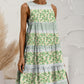 Tiered Printed Round Neck Sleeveless Dress
