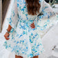 Ruffled Printed Surplice Half Sleeve Mini Dress