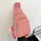 Corduroy Solid Color Crossbody Bag