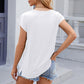 Pocketed Heathered Cap Sleeve T-Shirt