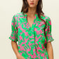BiBi Smocked Cuff Floral Contrast Top - Brand BiBi