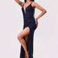 Split Sequin Backless Maxi Cami Dress