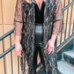 Sequin Open Front Sheer Cardigan