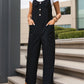 Beautiful Bea Pocketed Wide Strap Black Overalls