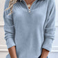 Full Size Quarter Zip Long Sleeve Top