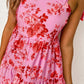 Tied Printed Sleeveless Tiered Midi Dress
