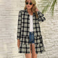 Ruffle Hem Plaid Button Down Long Sleeve Dress