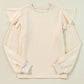 Ruffled Round Neck Long Sleeve Blouse