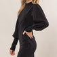 HYFVE Glitter Mock Neck Long Sleeve Mini Dress