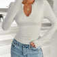 Notched Long Sleeve T-Shirt