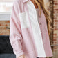 Color Block Houndstooth Collared Neck Shacket