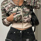Pocketed Camouflage Zip Up Hooded Jacket