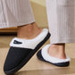 Horn Buckle Furry Texture Flat Slippers