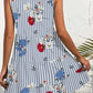 Printed V-Neck Sleeveless Mini Dress