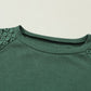 Lace Detail Round Neck Lantern Sleeve Top